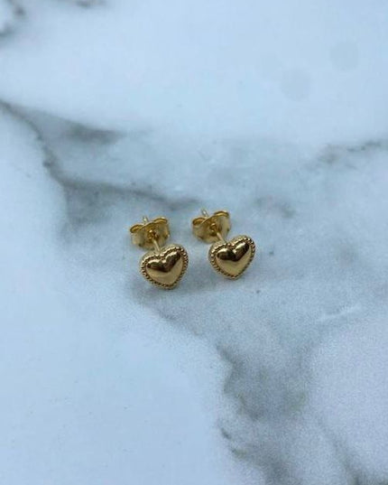 Topos Corazón liso con borde / 0,75 Gr / Oro amarillo 18k