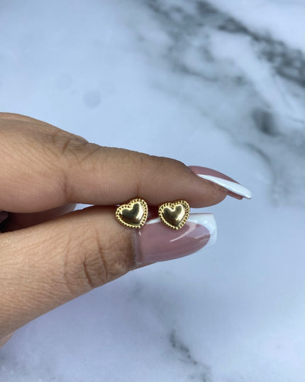 Topos Corazón liso con borde / 0,75 Gr / Oro amarillo 18k