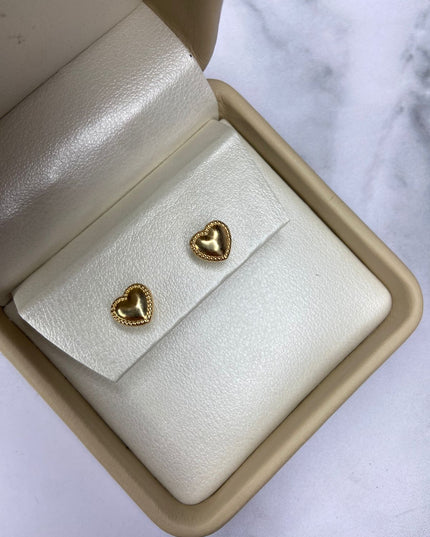 Topos Corazón liso con borde / 0,75 Gr / Oro amarillo 18k