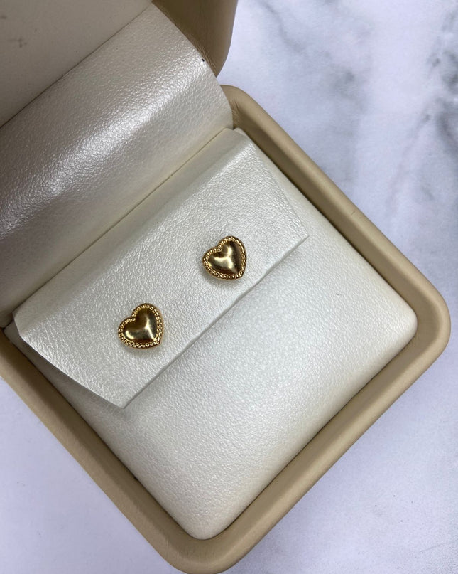 Topos Corazón liso con borde / 0,75 Gr / Oro amarillo 18k