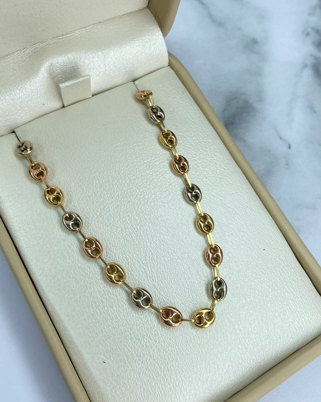 Cadena gc liso / 11,53 Gr Broche 0,60 / 60 Cm / 5,0 mm / Tres oros 18k