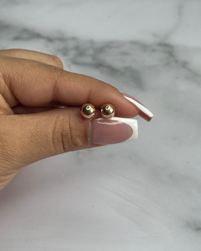 Topos Bola rosada #8 / 0,80 Gr / 8 mm / Oro rosa 18k