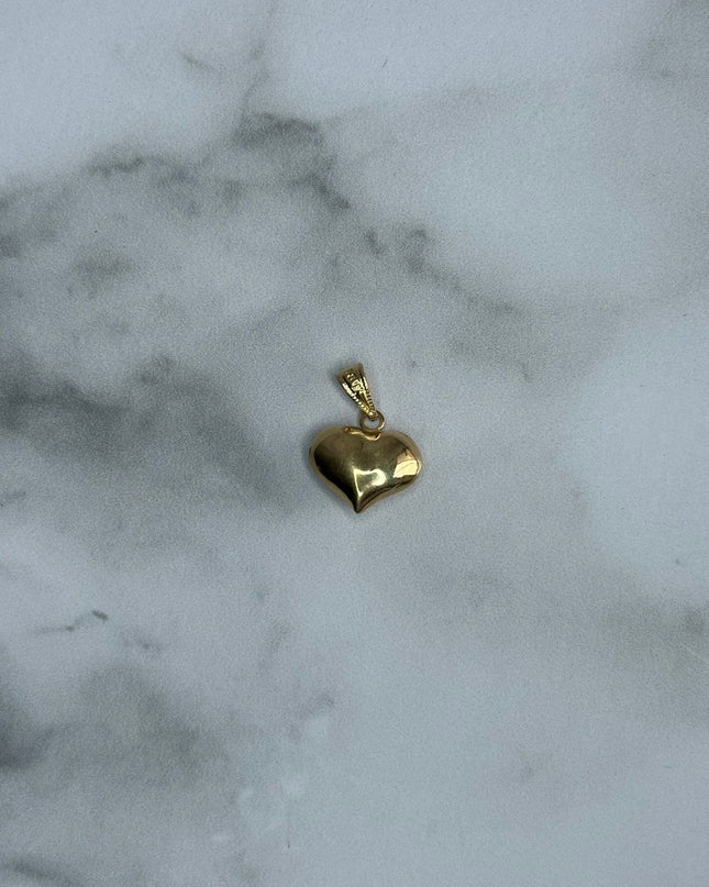 Dije corazon inflado liso / 0,88 Gr / Oro amarillo 18k