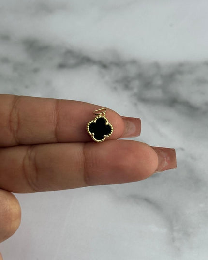 Dije casting trebol negro / 1,12 Gr / Oro amarillo 18k