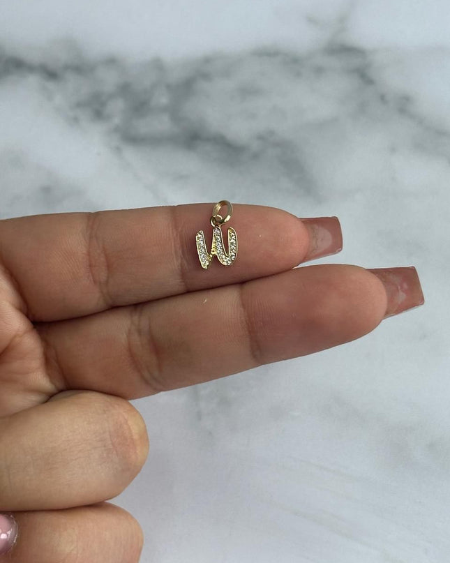 Dije casting letra W / 0,63 Gr / Oro amarillo 18k