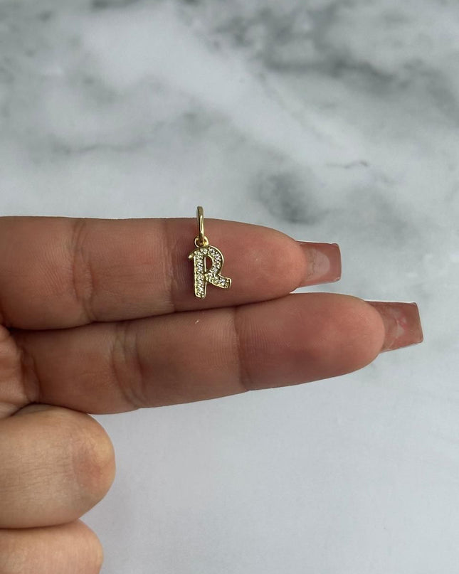Dije casting letra R / 0,70 Gr / Oro amarillo 18k