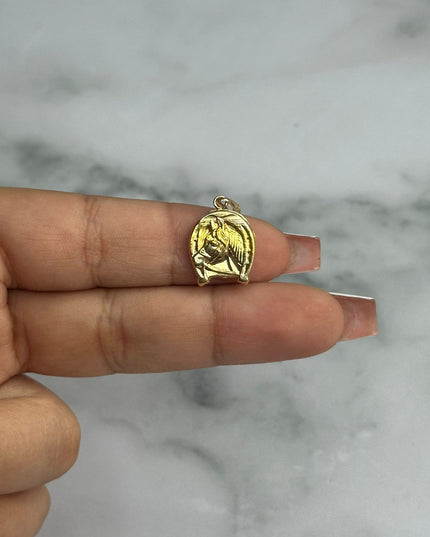 Dije herradura con caballo doble cara / 0,95 Gr / Oro amarillo 18k