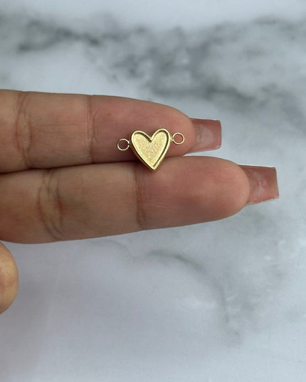 Herraje corazon liso con borde / 0,50 Gr / Oro amarillo 18k