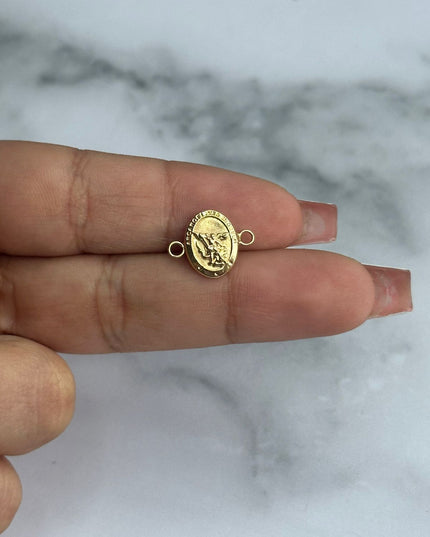 Herraje san miguel arcangel con borde / 0,58 Gr / 1,5 Cm / Oro amarillo 18k