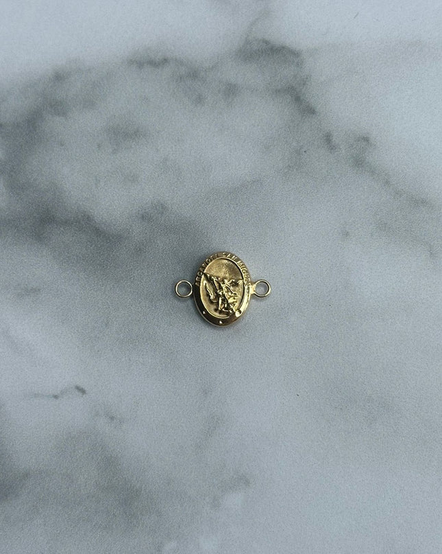 Herraje san miguel arcangel con borde / 0,58 Gr / 1,5 Cm / Oro amarillo 18k