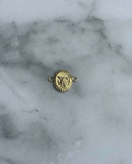 Herraje san miguel arcangel con borde enmallado / 0,62 Gr / Oro amarillo 18k