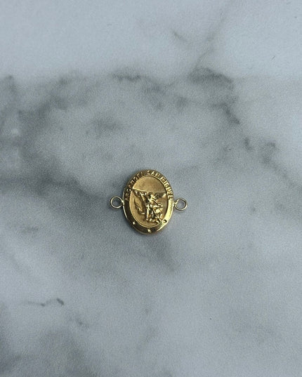 Herraje san miguel arcangel con borde / 0,95 Gr / 1,8 Cm / Oro amarillo 18k