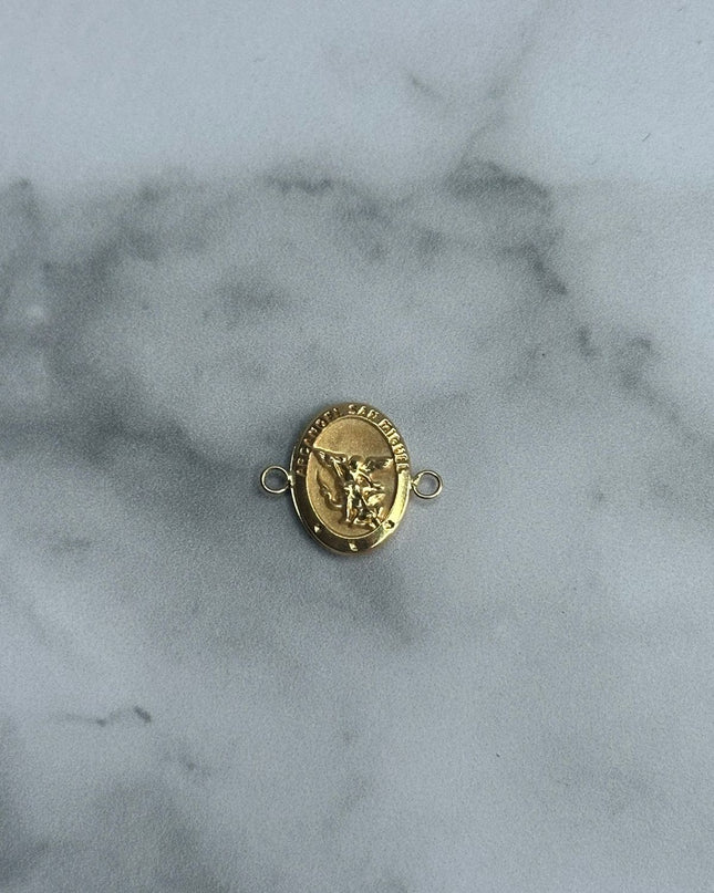 Herraje san miguel arcangel con borde / 0,95 Gr / 1,8 Cm / Oro amarillo 18k