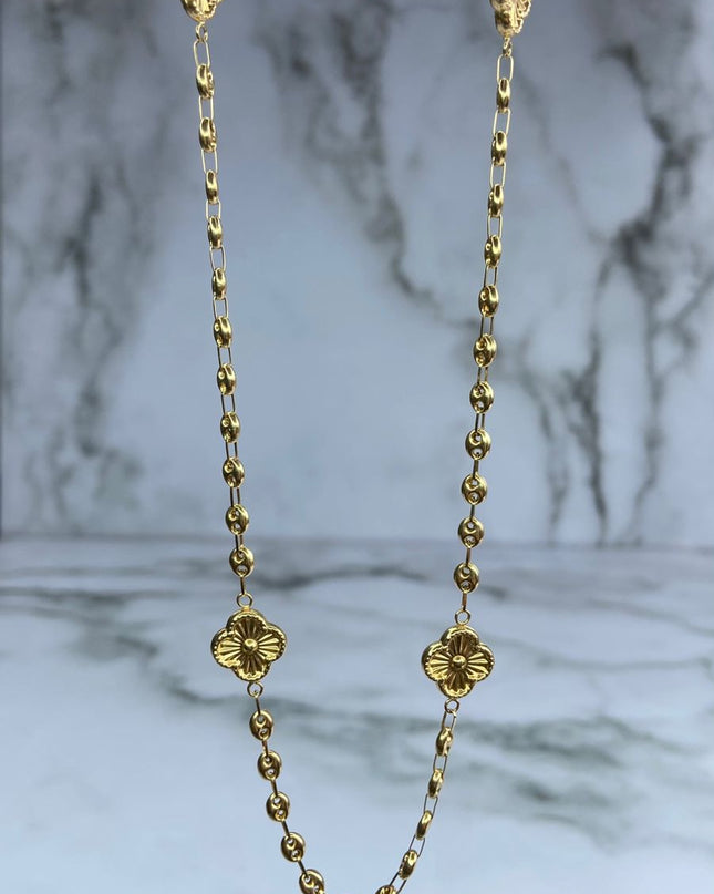 Cadena gc liso con trebol / 9,62 Gr Broche 0,60 / 45 Cm / Oro amarillo 18k