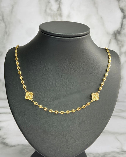 Cadena gc liso con trebol / 9,62 Gr Broche 0,60 / 45 Cm / Oro amarillo 18k