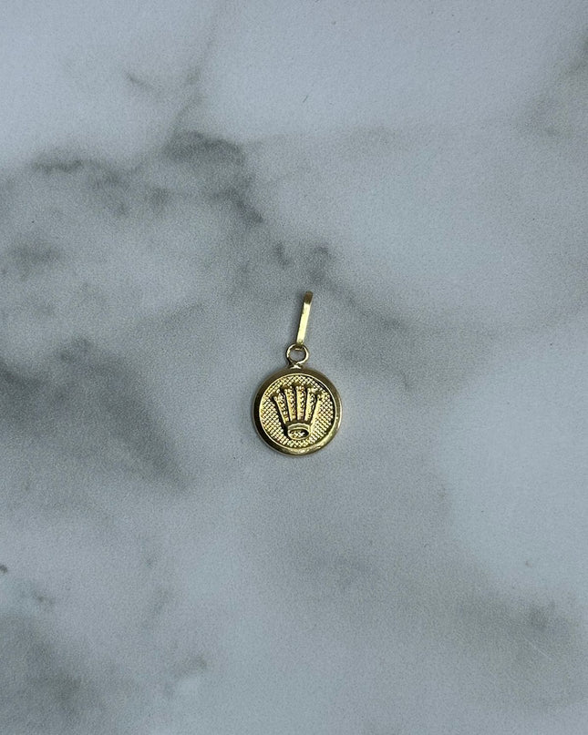 Dije corona doble cara enmallado / 0,75 Gr / Oro amarillo 18k