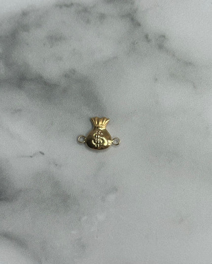 Herraje bolsa de dinero doble cara / 0,50 Gr / 1,5 Cm / Oro amarillo 18k