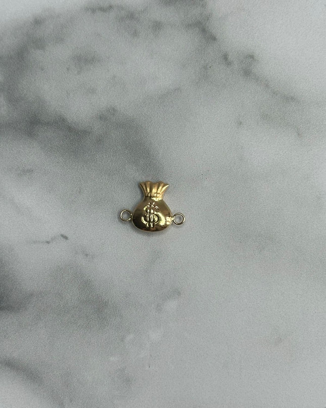 Herraje bolsa de dinero doble cara / 0,50 Gr / 1,5 Cm / Oro amarillo 18k