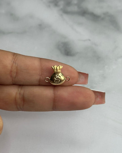 Herraje bolsa de dinero doble cara / 0,50 Gr / 1,5 Cm / Oro amarillo 18k