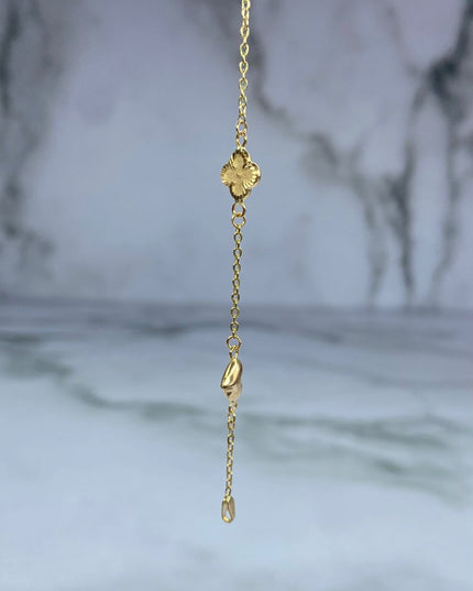 Pulso corazón liso y trebol / 2,47 Gr Broche 0,40 / 18,5 Cm / Oro amarillo 18k