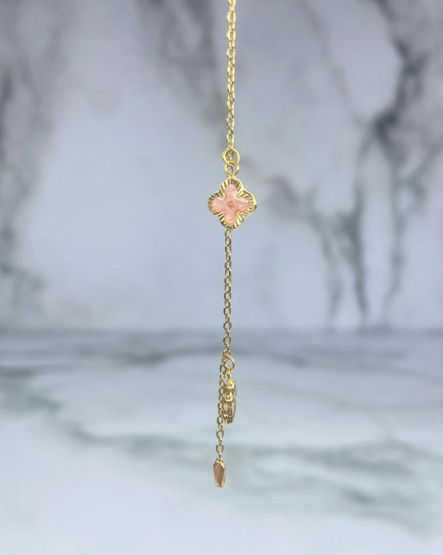 Pulso oso, corazon azul, oso mano alzada, trebol rosado y huella / 2,49 Gr Broche 0,40 / 18 Cm / Oro amarillo 18k