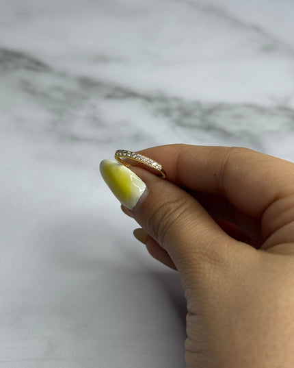 Anillo con circones blanco / 0,96 Gr / Talla 6 / Oro amarillo 18k