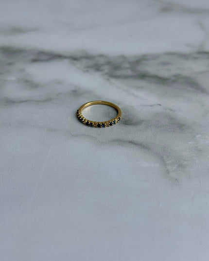 Anillo con circones azules / 1,57 Gr / Talla 6/5 / Oro amarillo 18k